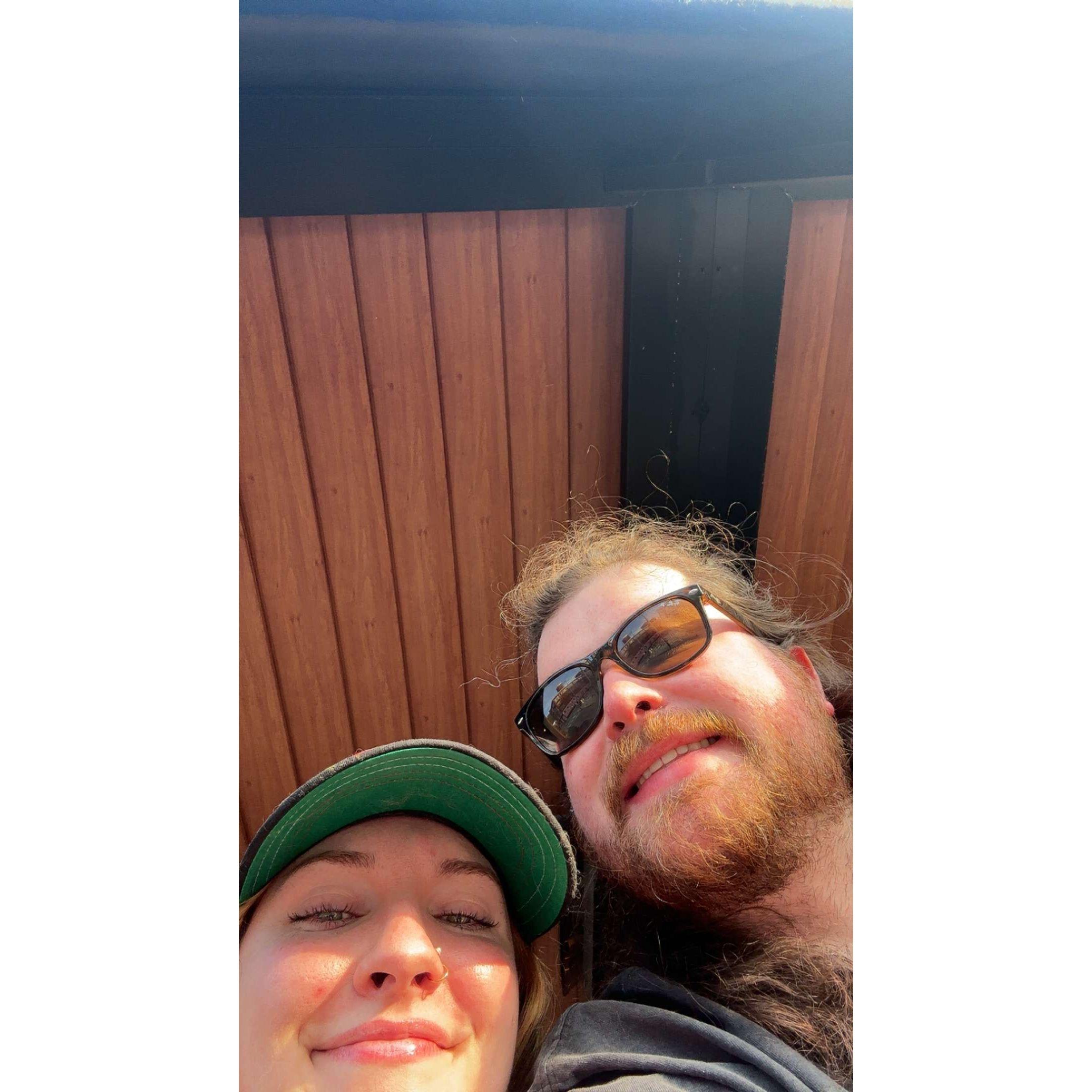 5.11.25 - night out at Cinderlands (a wasp landed in Matt's beer :(   )