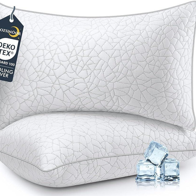 COZSINOOR Bed Pillows Queen Size - Breathable Premium Down Alternative Pillows Set of 2 for Side, Back, and Stomach Sleepers Cooling Hotel Quality Fluffy Soft Microfiber Fill Skin-Friendly