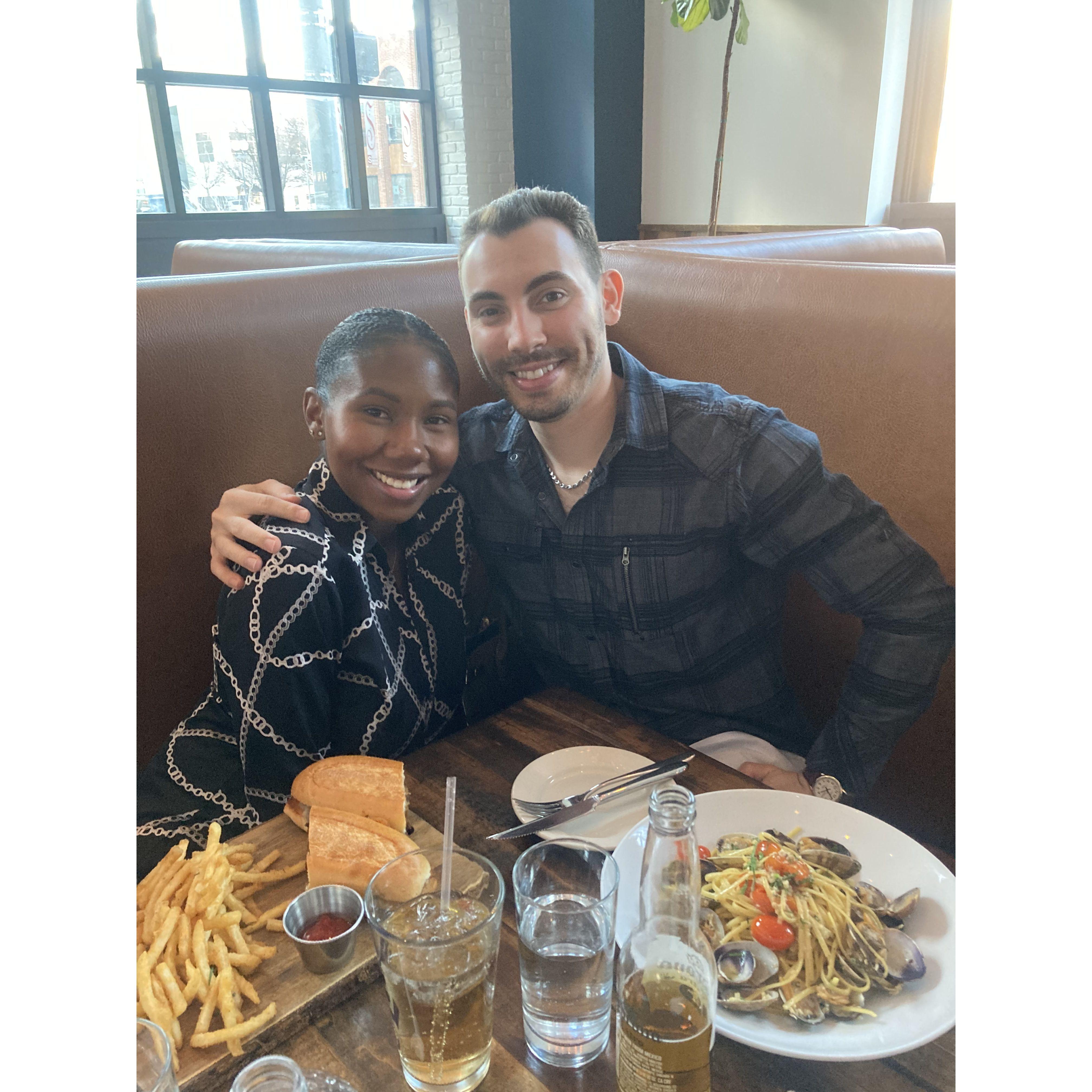 First day out after Aaliyah was born.