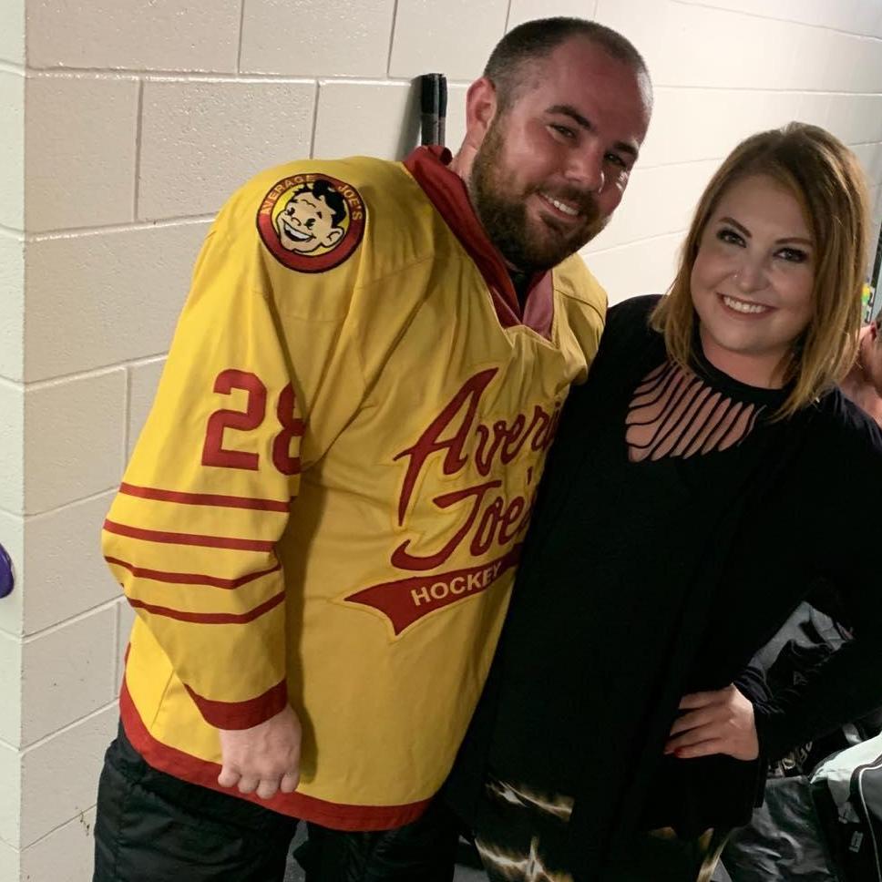 A rare occurrence of me not in the penalty box. I love that she supports my hobbies and is always there to cheer me on!