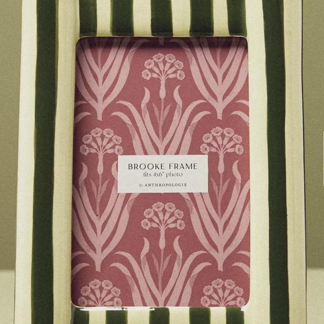 Brooke Striped Picture Frame - Green Stripe, 4" X 6", Standard, Assorted