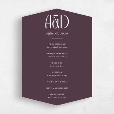 Purple Diamond Wedding Program - Trogir