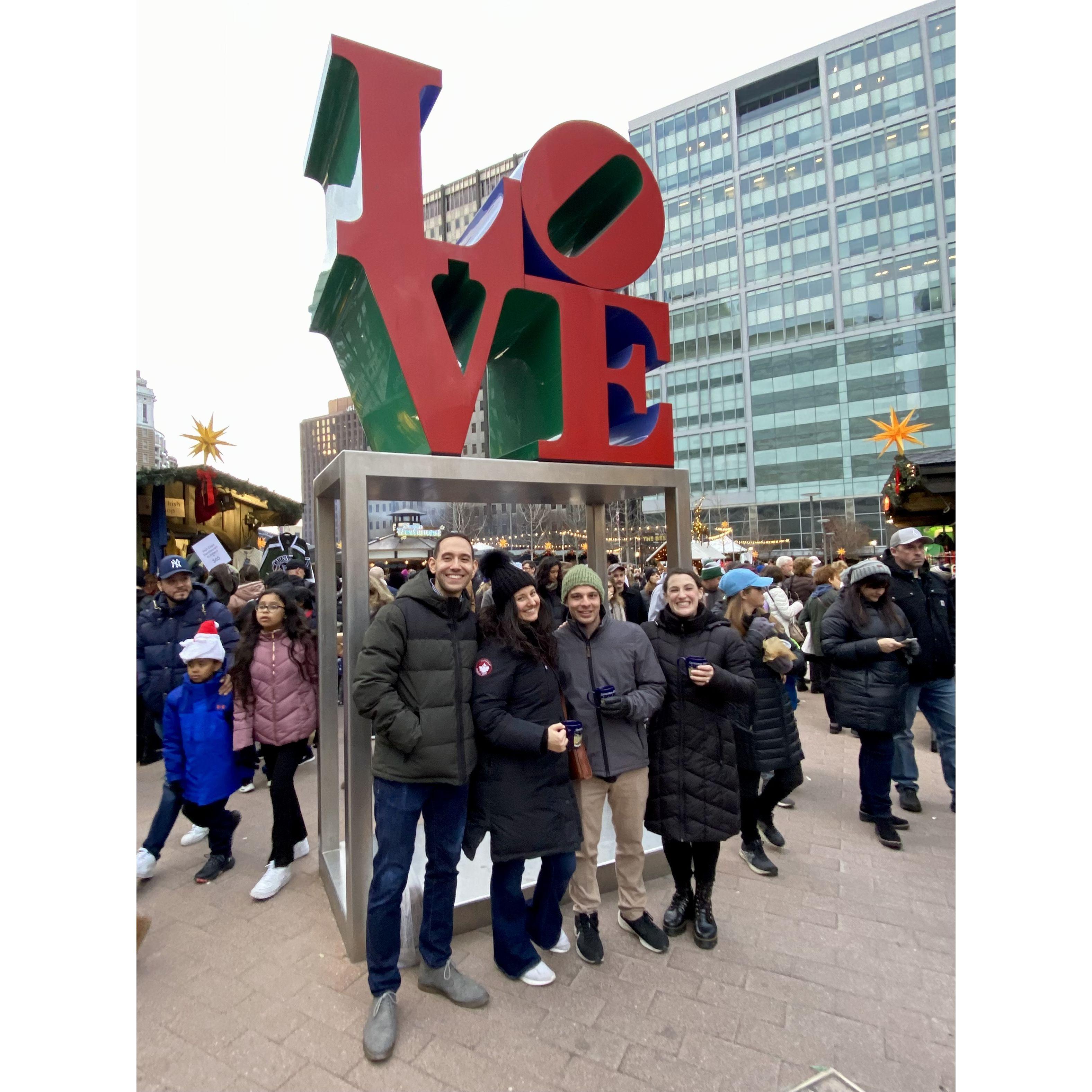 visited our best friends in Philly and had to get the inconic LOVE sign shot! Fun Fact: After this photo Kat, Joe, Eileen & Ryan then proceeded to get hammered on the Carousel!