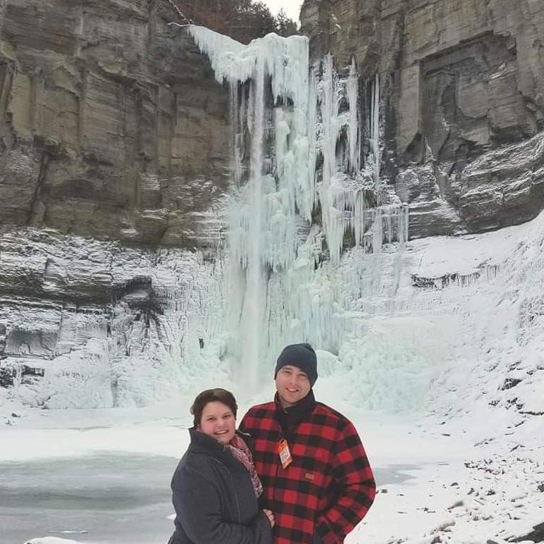 A snowy hike at Taughannock Falls, way before we knew we'd be getting married here!