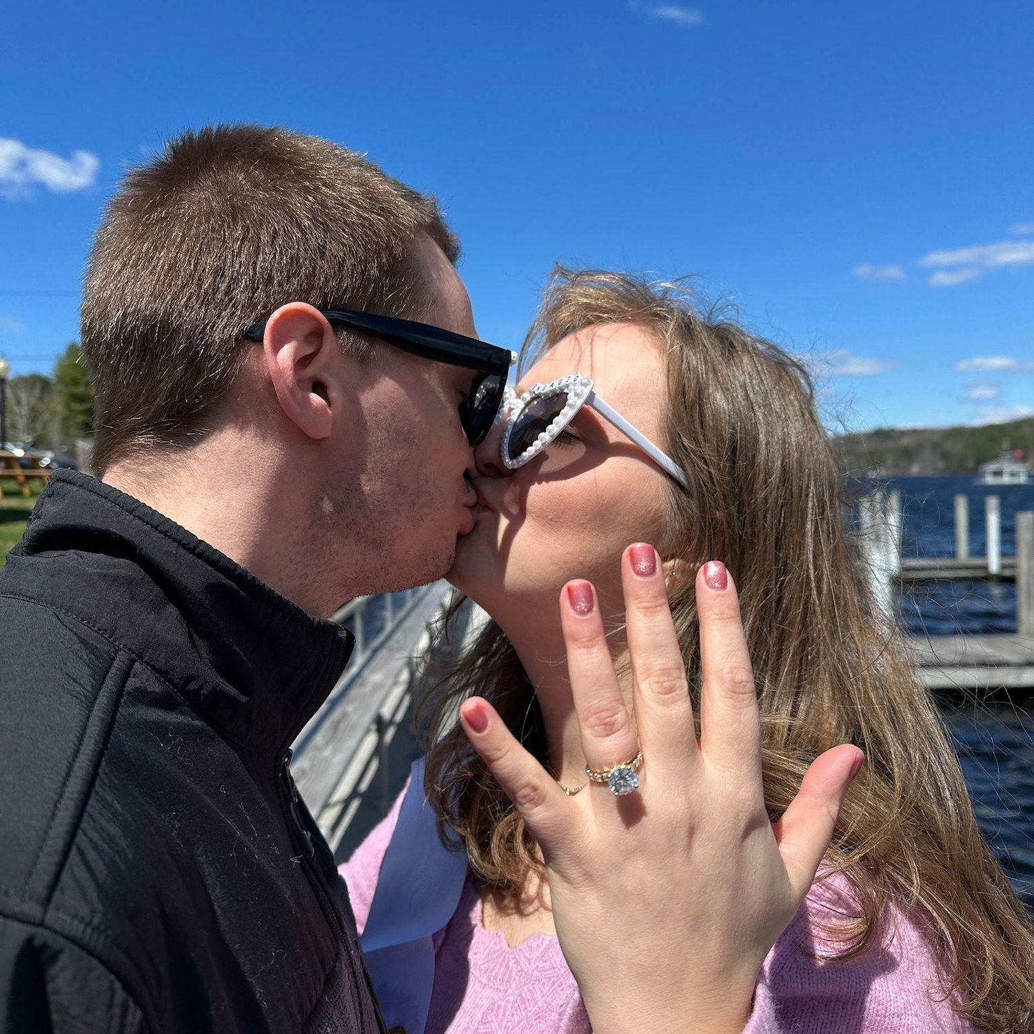 Dustin proposed in New Hampshire on a weekend away after Stasya took my exam.