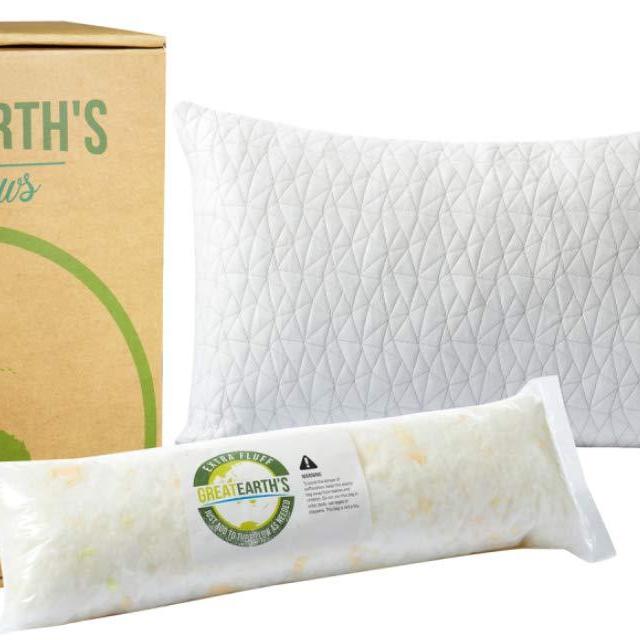 Great Earth's -Adjustable Bamboo Memory Foam Pillow - Queen Size - Fully Adjustable so You get just The Right Level of Support for Your Head and Neck, ensuring a restful Night.