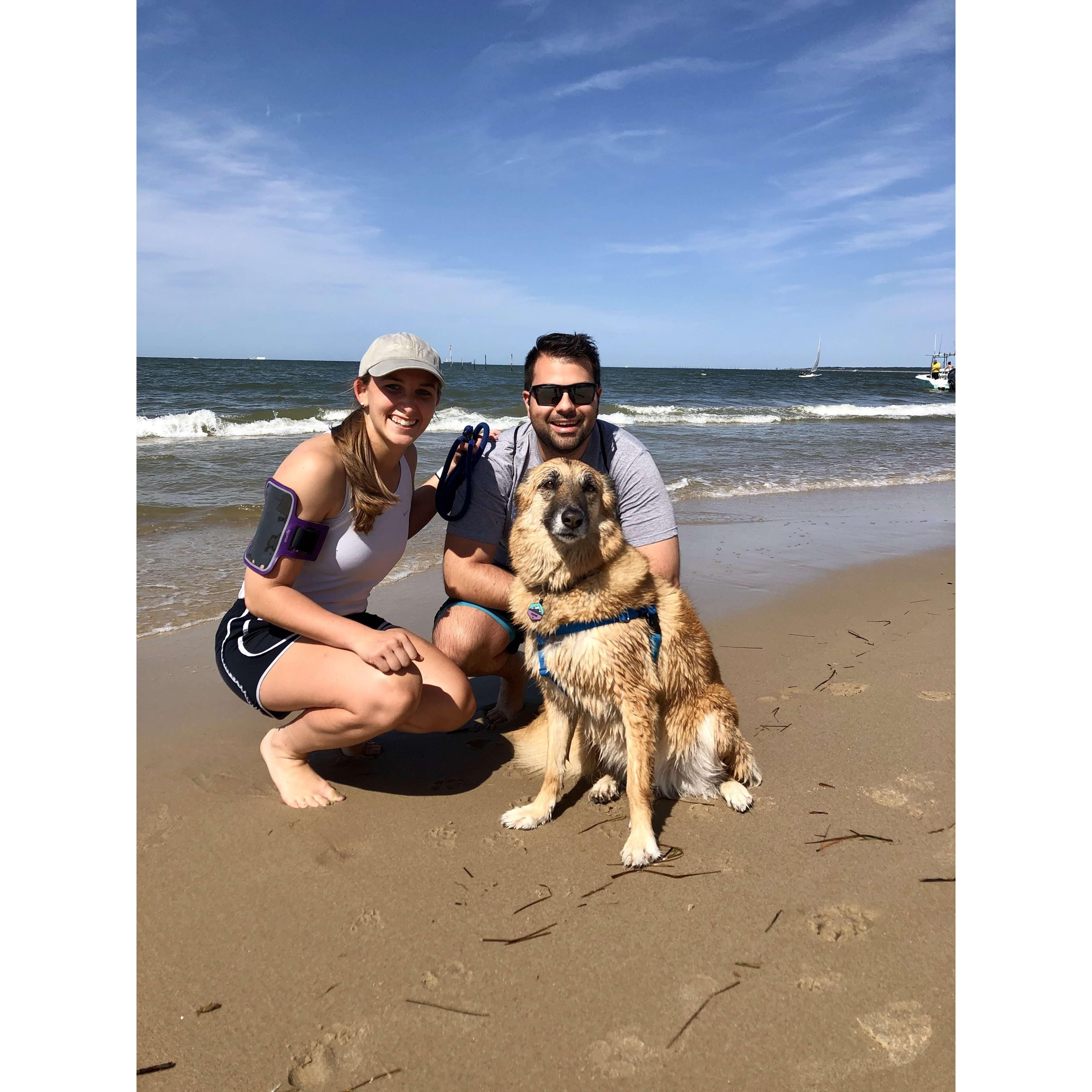 Enjoying the local beach with Leanne, who despite being a desert girl loves the water! Spring 2021.