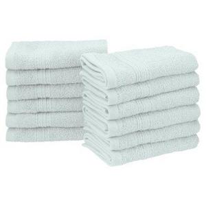 Superior Eco-Friendly 100% Ringspun Cotton 12Pc Face Towel Set - Silver