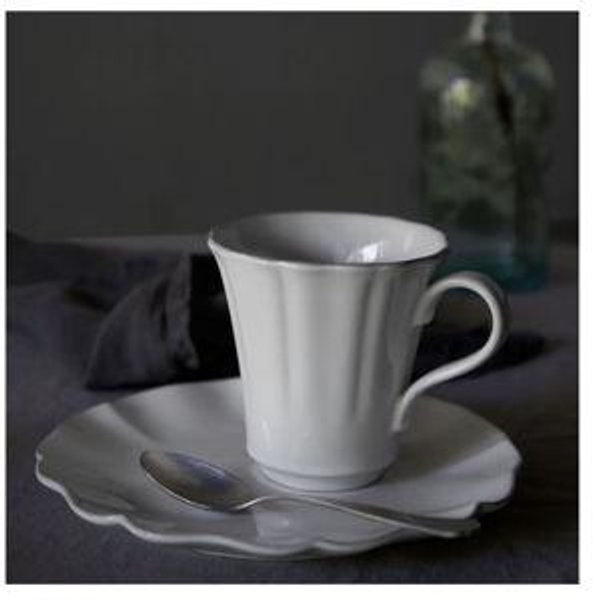 Rosa Collection Mugs in White, Set of 6