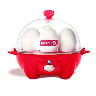 Dash Rapid Egg Cooker: 6 Egg Capacity Electric Egg Cooker for Hard Boiled Eggs, Poached Eggs, Scrambled Eggs, or Omelets with Auto Shut Off Feature - Red