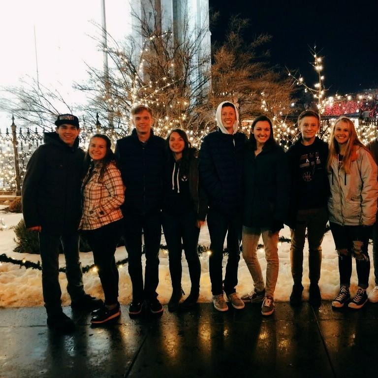 Our first date ! We took the frontrunner down to SLC to see the lights at Temple Square!