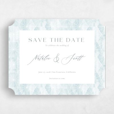 Blue Ticket Wedding Save the Date - Orion Landscape