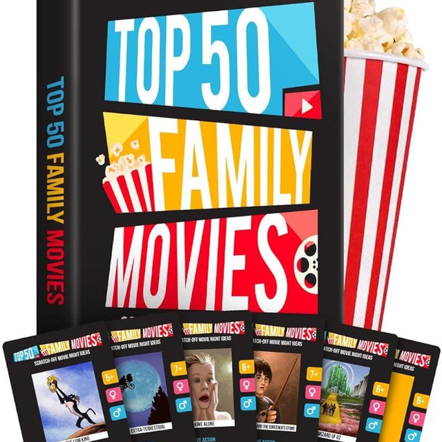 Premium Family Movie Night Scratch Off Cards – Gifts For Families – Kids Movie Game For Movie Lovers, Family Date Night, Sleepovers – Family Night Ideas - Family Experience Gifts - Movie Night Gift