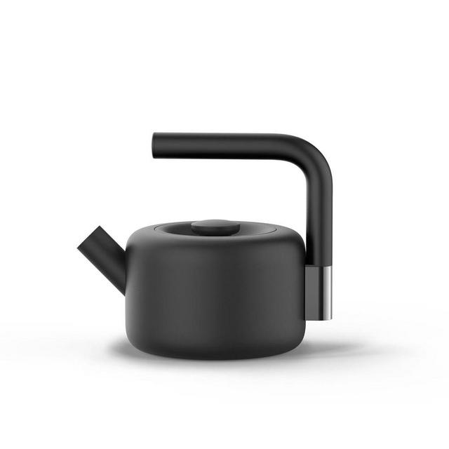 Clyde Stovetop Tea Kettle, Matte Black, Stainless Steel, 58 ounce