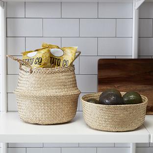 Small Natural Seagrass Belly Basket