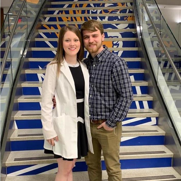 At Rachel's white coat ceremony for nursing school just a few weeks before COVID shut everything down.