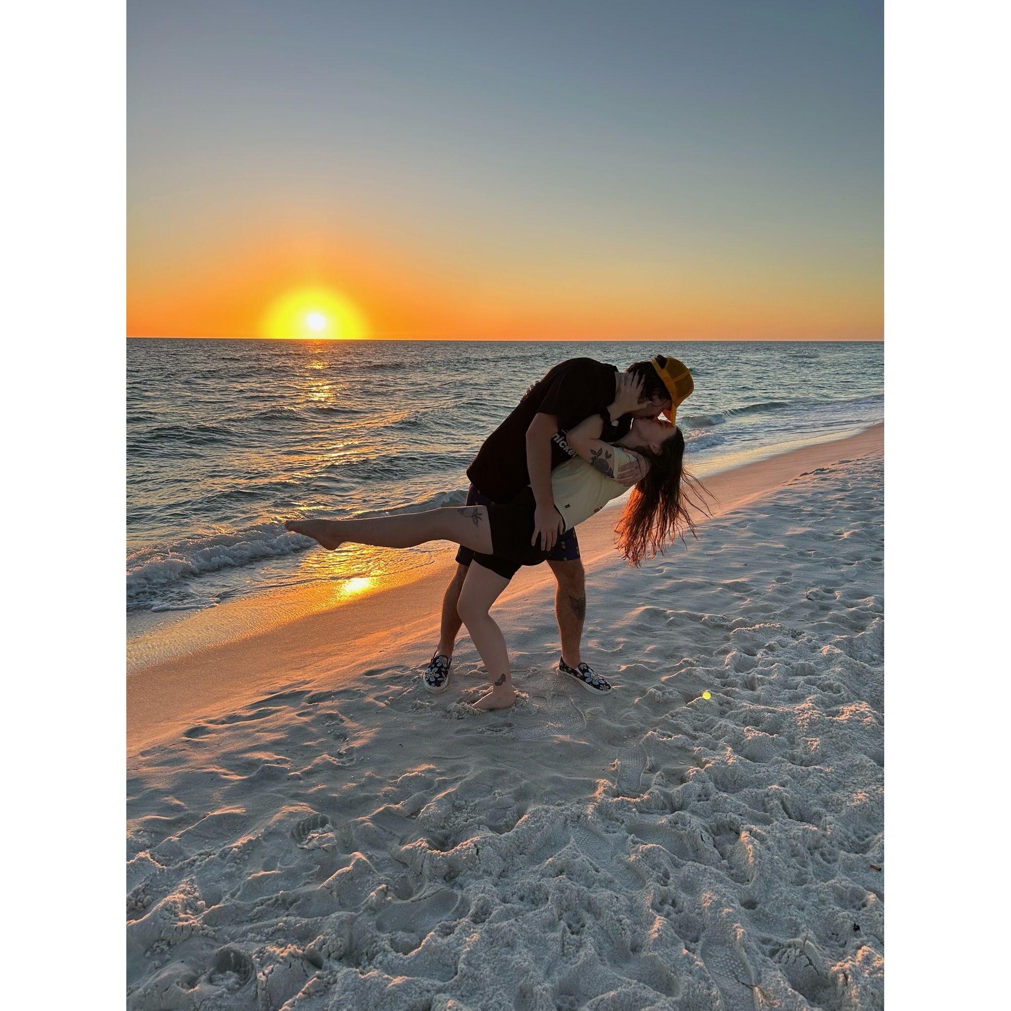 Kissing on Panama City Beach!
