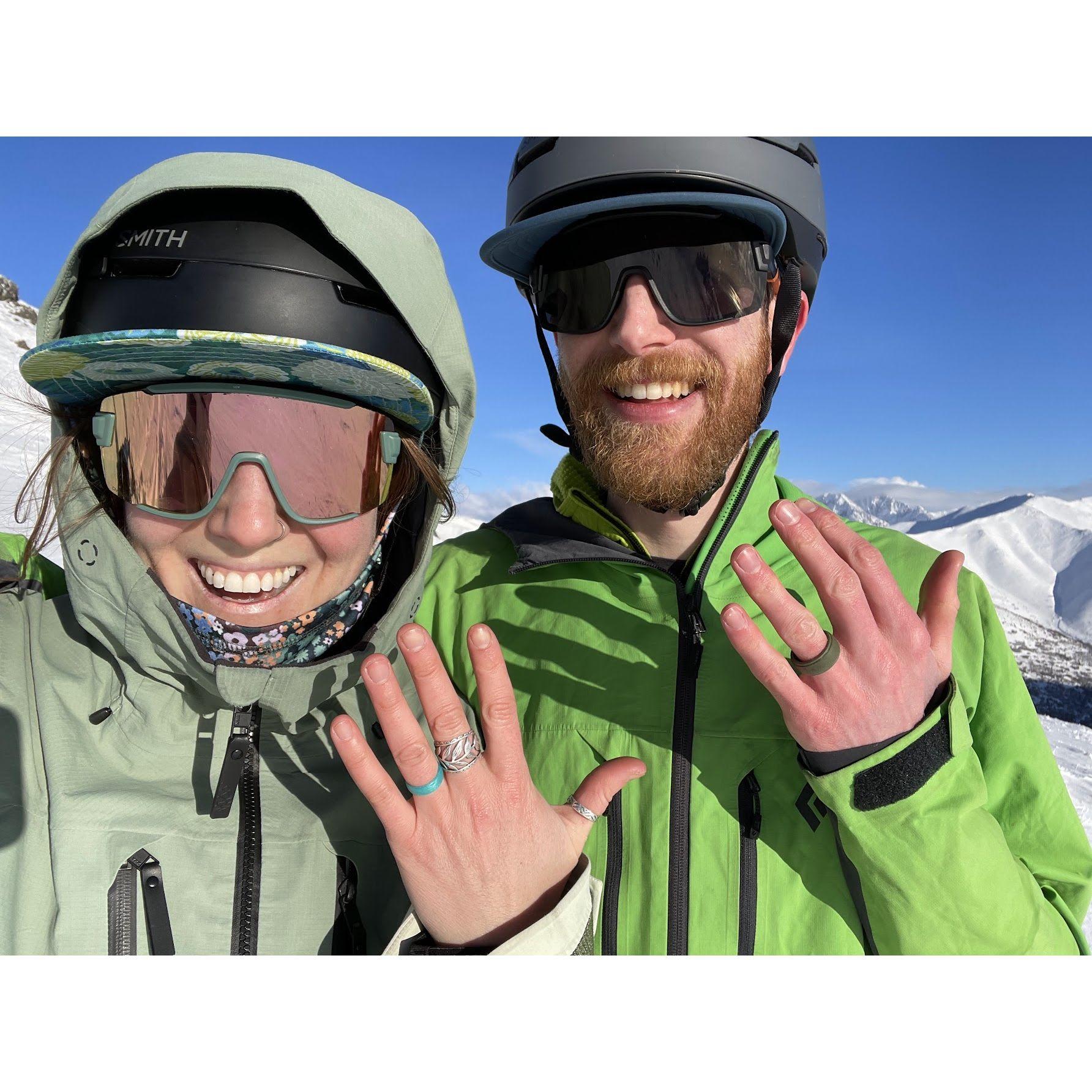 getting engaged in Arctic Valley, AK!