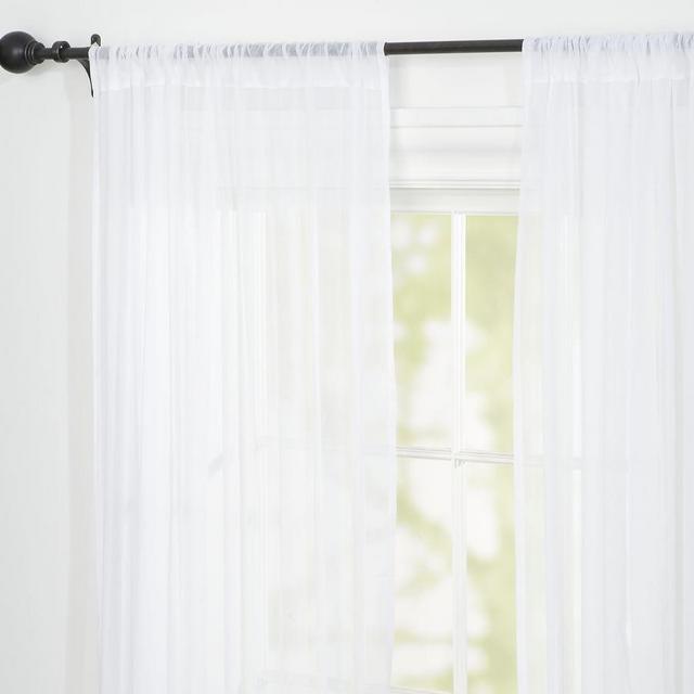 Classic Voile Sheer Pole Pocket Curtain, 50 x 84", White