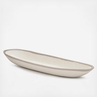 Potter Stone BPA Free Melamine Bamboo Long Oval Serving Bowl