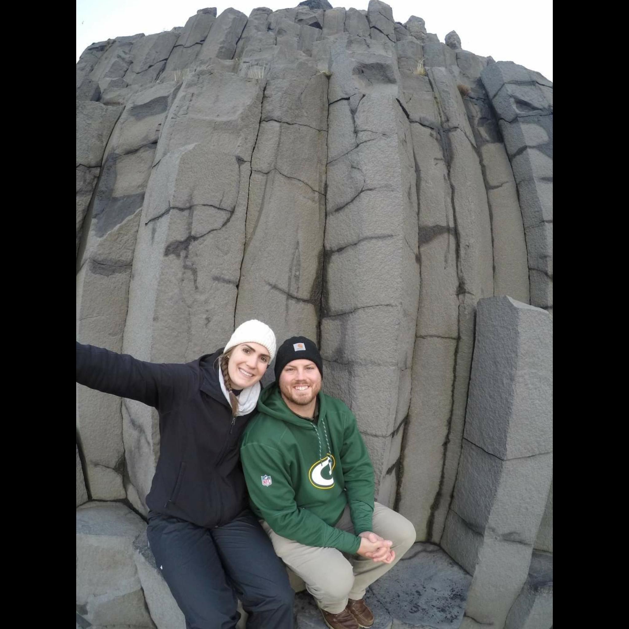 Reynisfjara basalt columns on the black sand beach