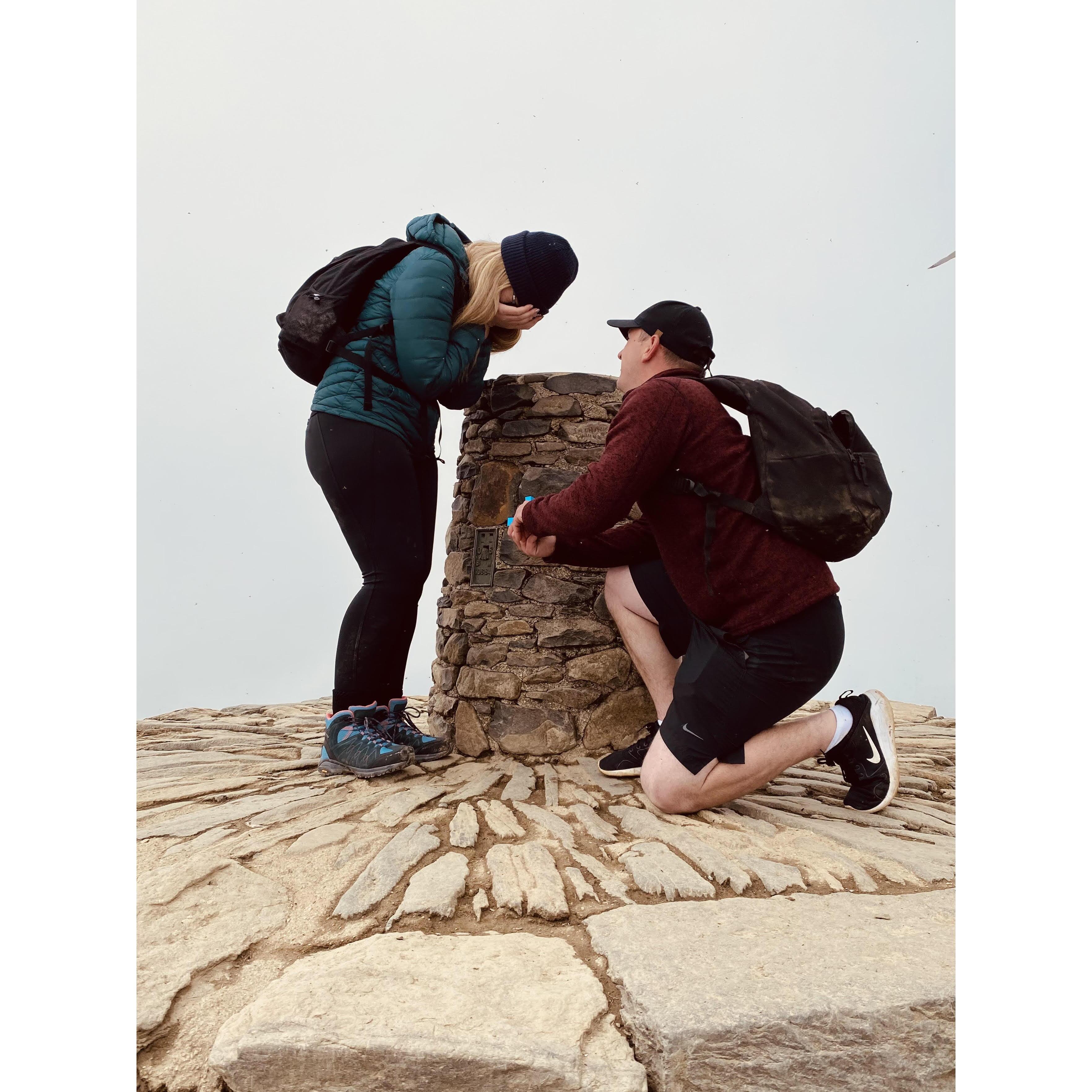 Engaged at the top of Snowdon Mountain May 2022