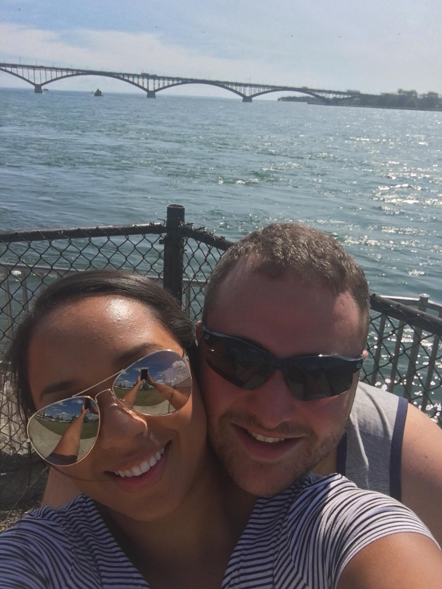 Walking under the Peace Bridge