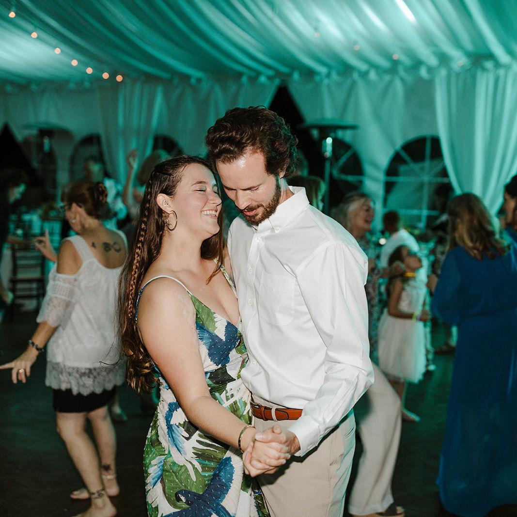 Madelynn and Blake meeting on the dance floor at Jordan and Sam's wedding... This moment changed their lives forever