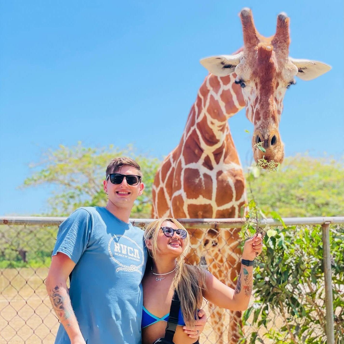 Fed the giraffes on a safari tour on our second honeymoon in the island of Palawan, Philippines