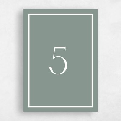 Green Wedding Table Number - Artvin