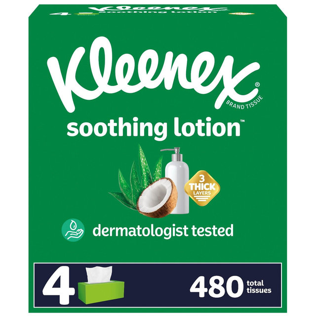 Kleenex Soothing Lotion 3-Ply Facial Tissue - 4pk/120ct