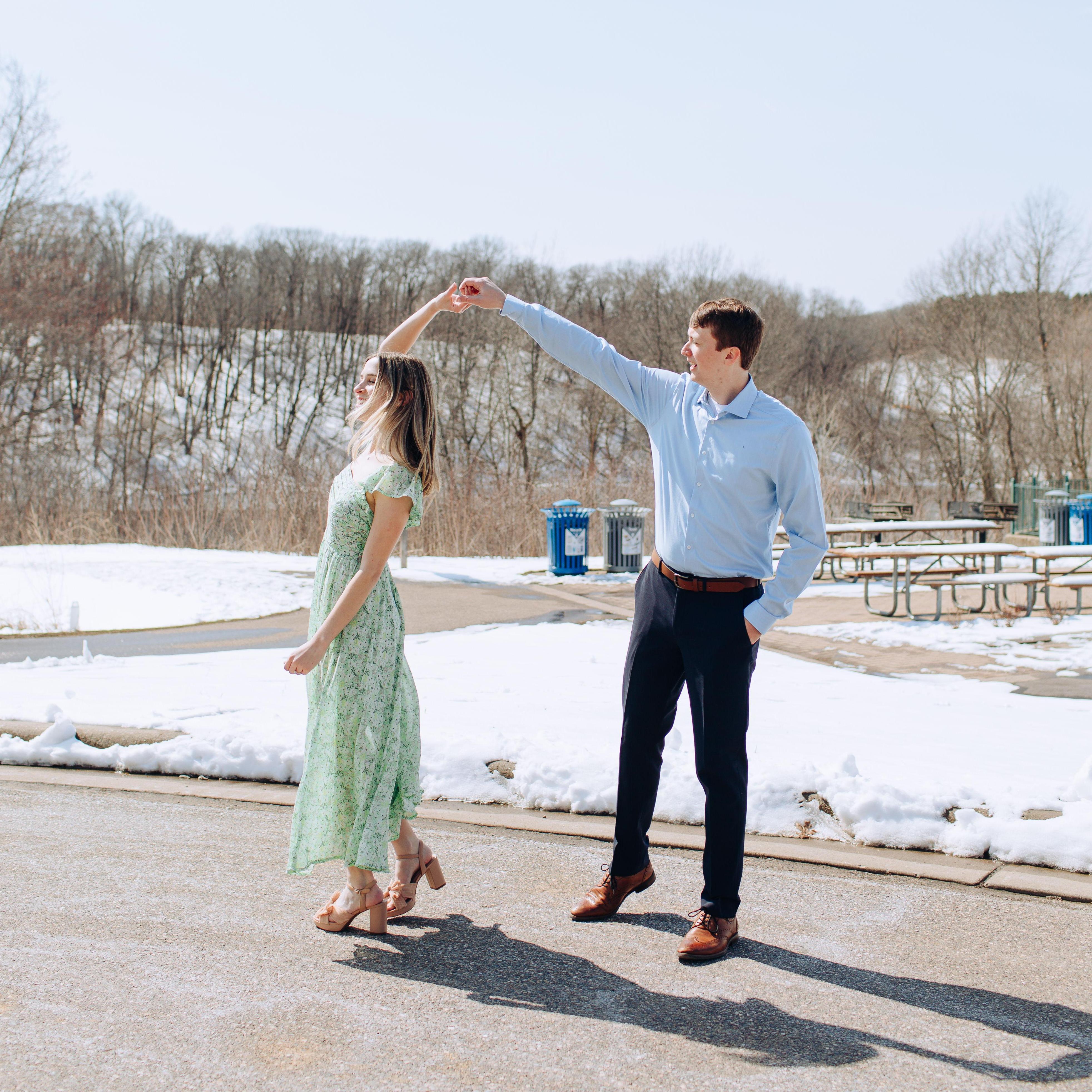 Took engagement pictures in the park where we had our first date! Jensen Lake in Eagan, MN