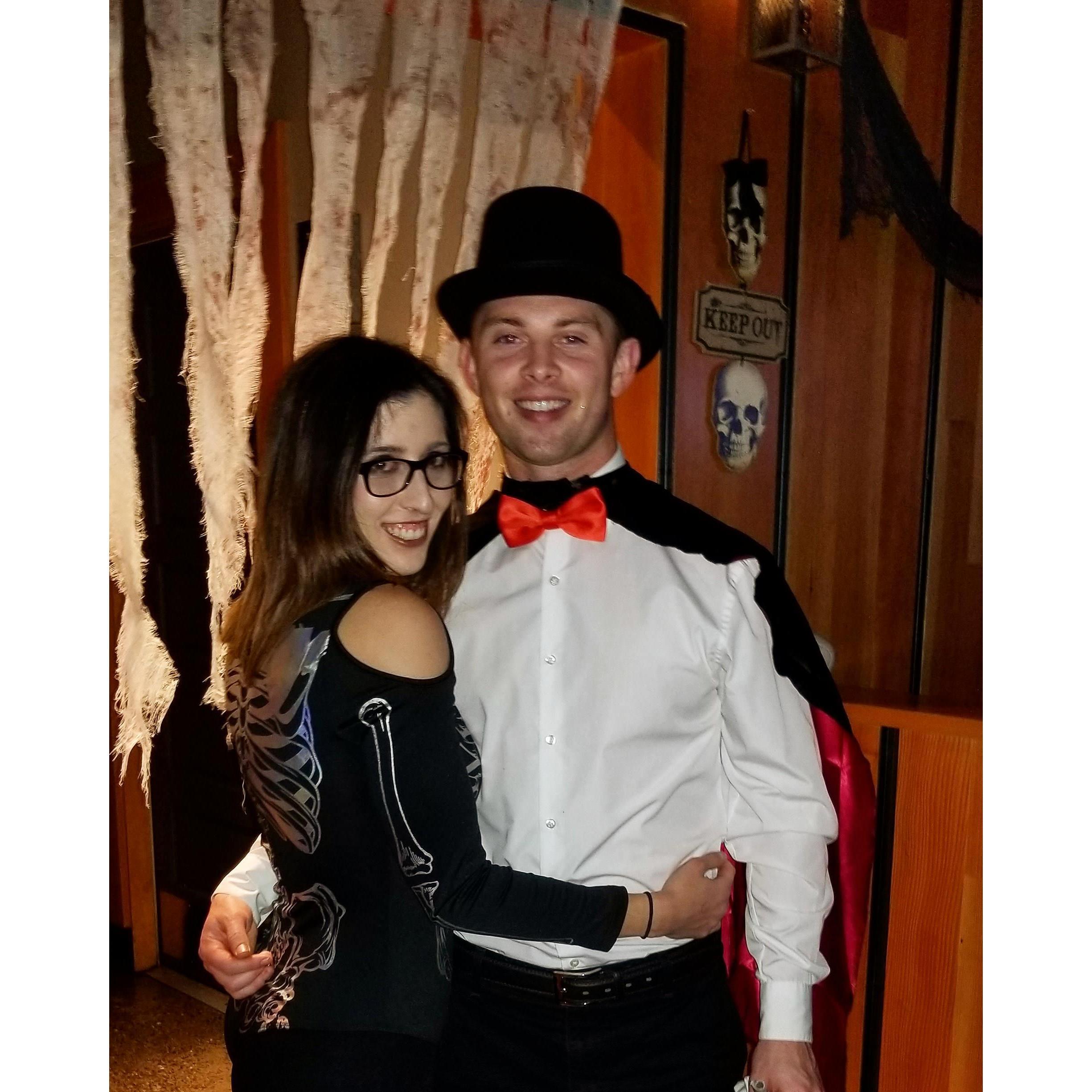 Anyone that knows Leigh knows that her favorite holiday is Halloween. Charlie worked his magic with his skeleton bride this night at Dorset Hall.