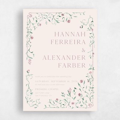 Dusty Rose, Pink Wedding Invitation - Mirto Classic