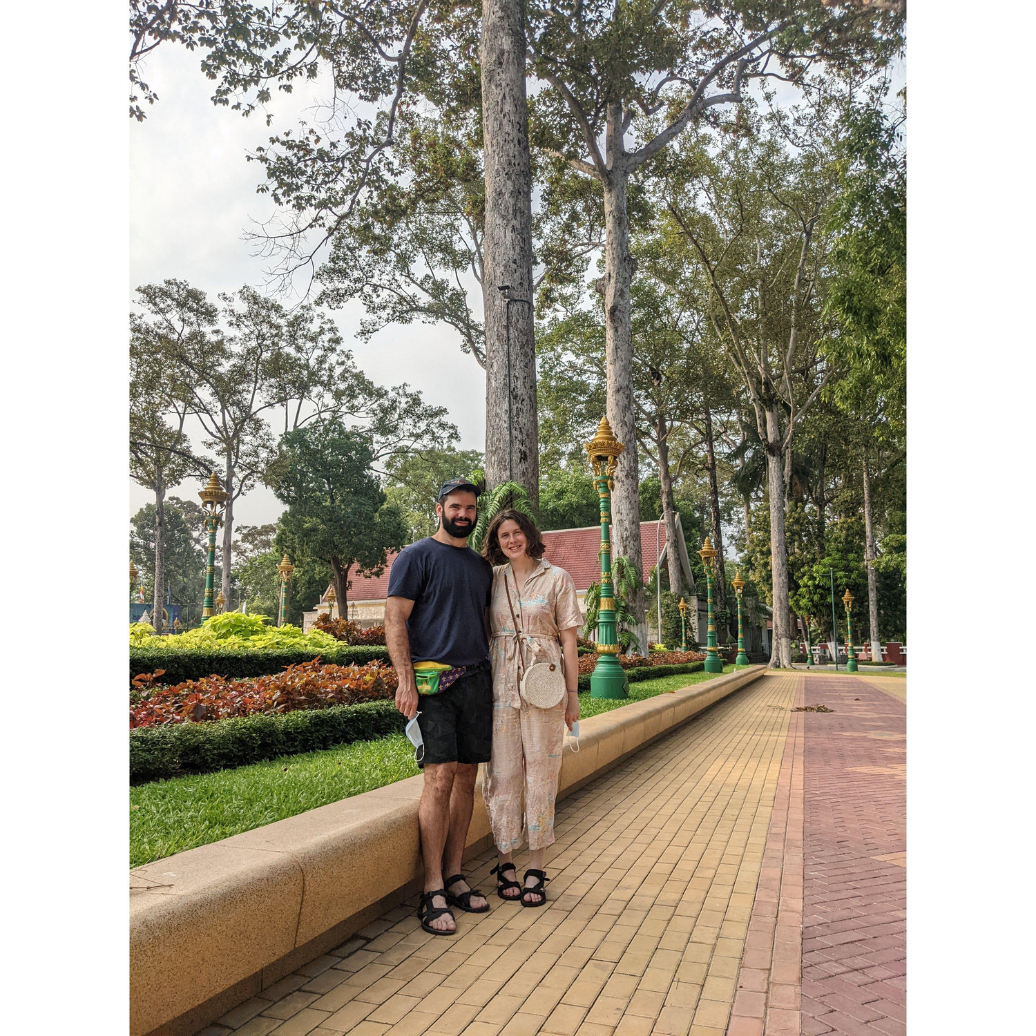 Outside the Cambodian royal residences in Siem Reap