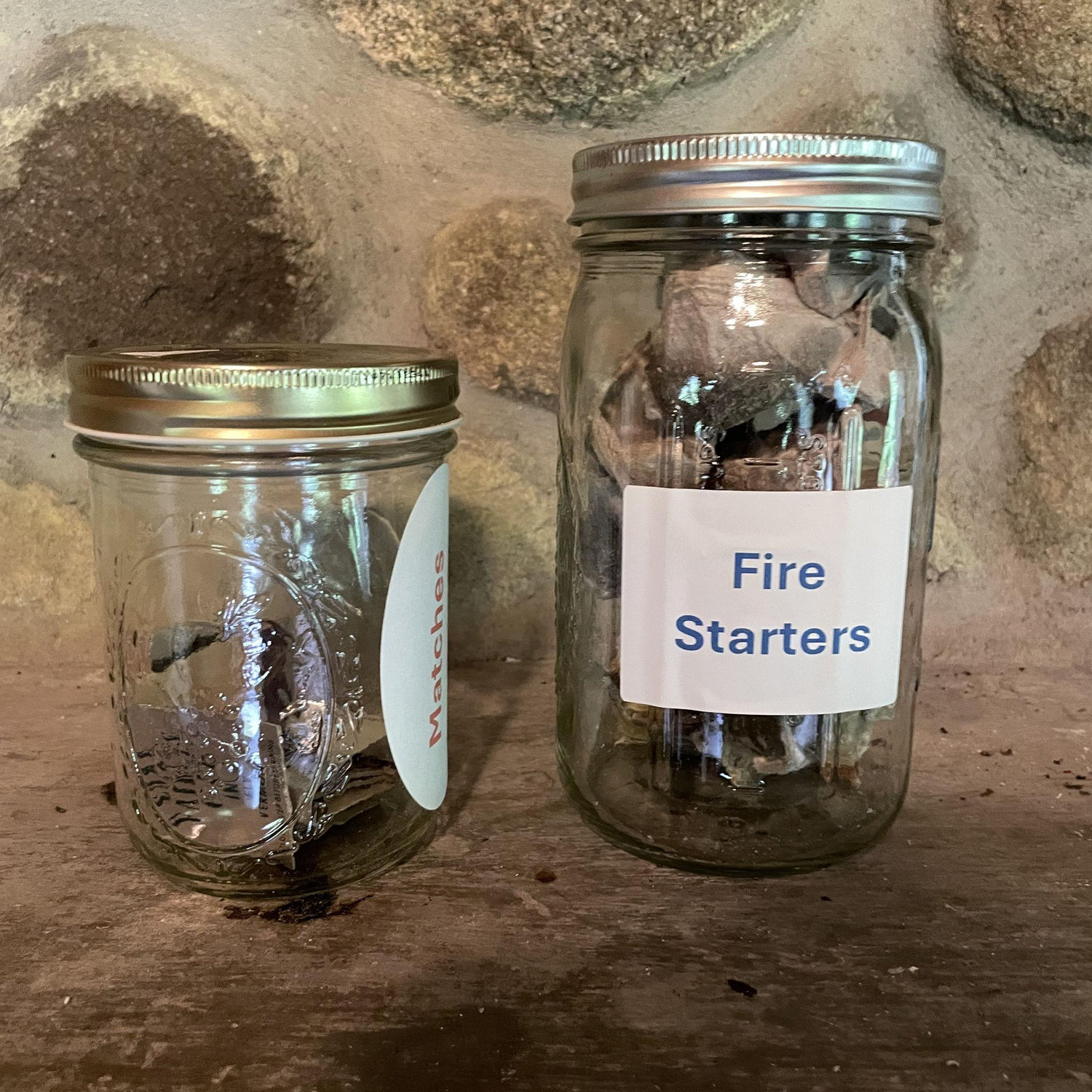 Fire starter + matches in every cabin