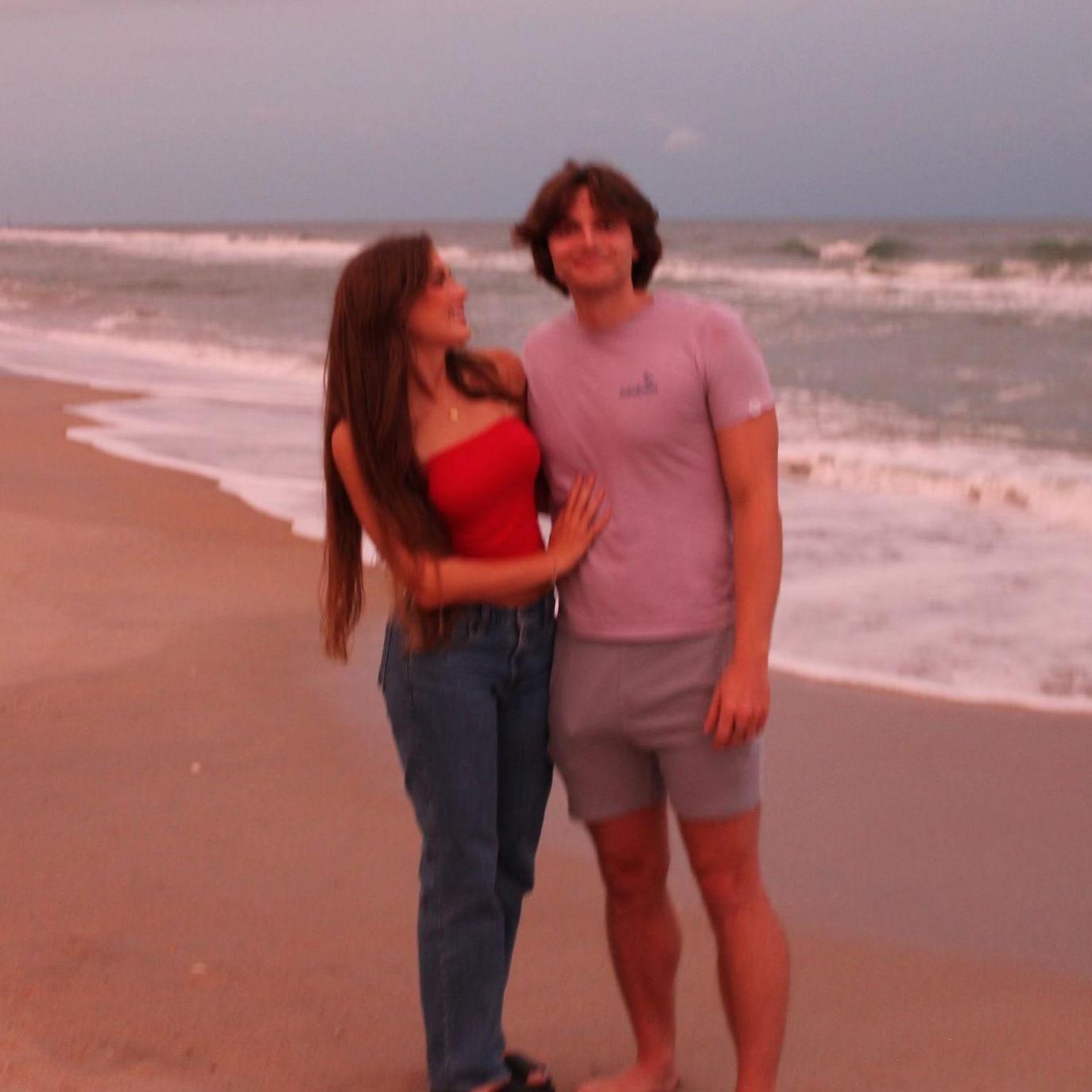 Us at our favorite beach, Topsail Island.