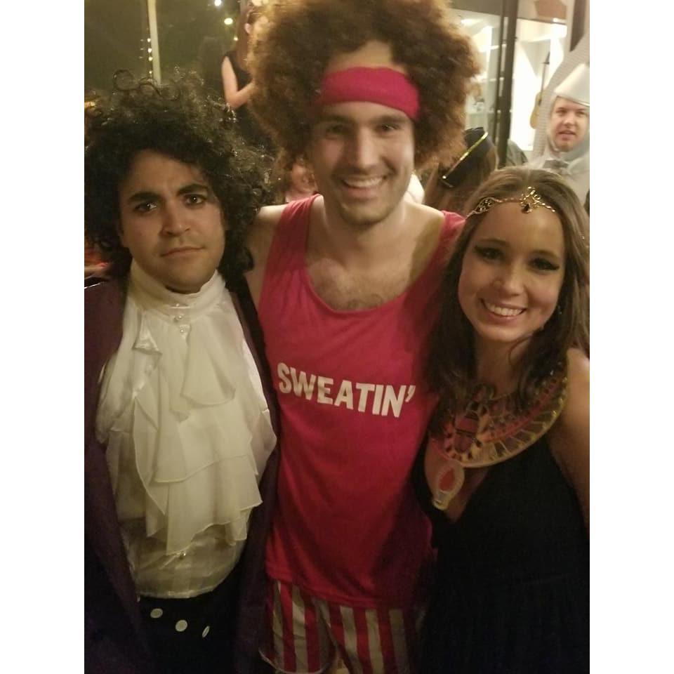 Prince and Cleopatra ( and Richard Simmons) at Geraud's 30th Birthday Halloween roast party.
