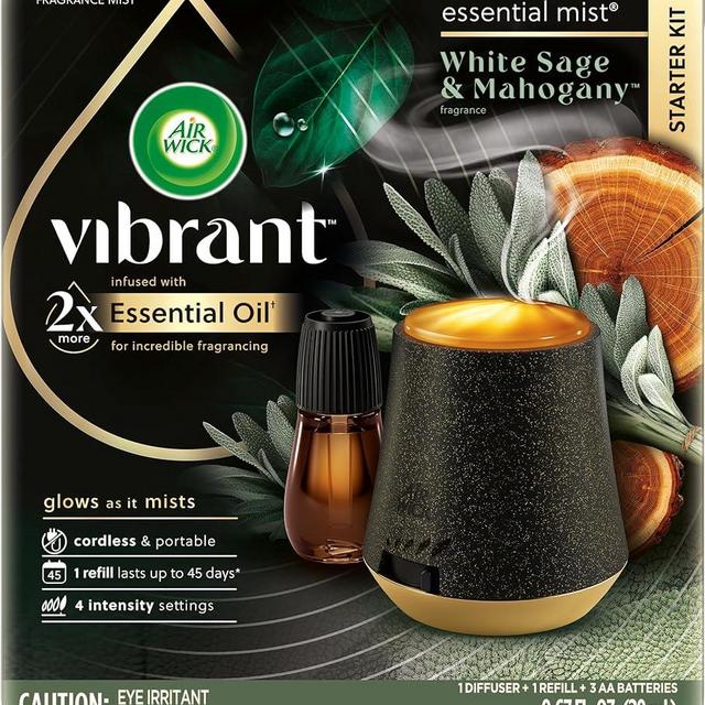 AIR WICK Essential Mist - Starter Kit White Sage & Mahogany, Air Freshener, Essential Oils