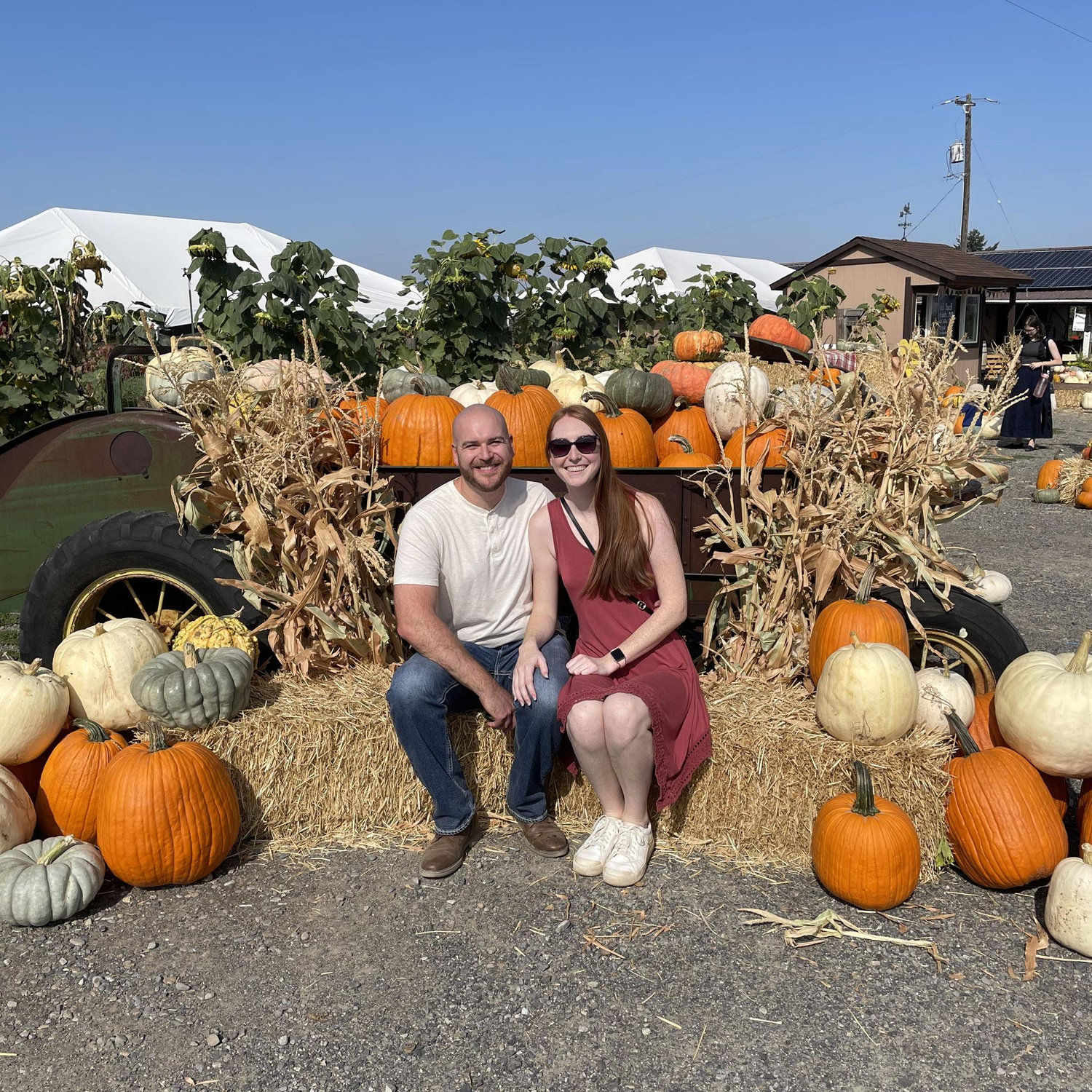 Pumpkin patch and apple picking at Green Bluff! Carrie is too cool with her shades on.