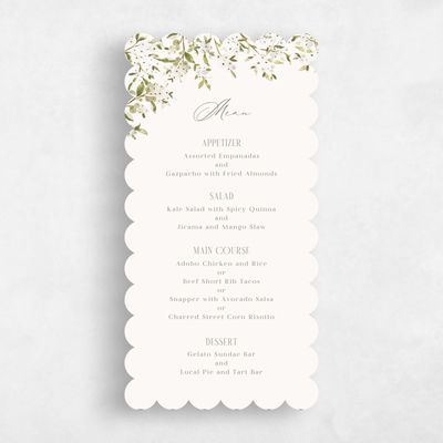 Dark Sage, Green Wedding Menu - Allegra