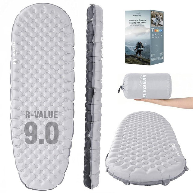 Elegear CumbreX™ Sleeping Pad for Camping with 9 R-Value, Ultralight Camping Sleeping Mat for All Seasons, Insulated Backpacking Sleeping pad, Durable Camping Mattress for Outdoor Hiking Tent