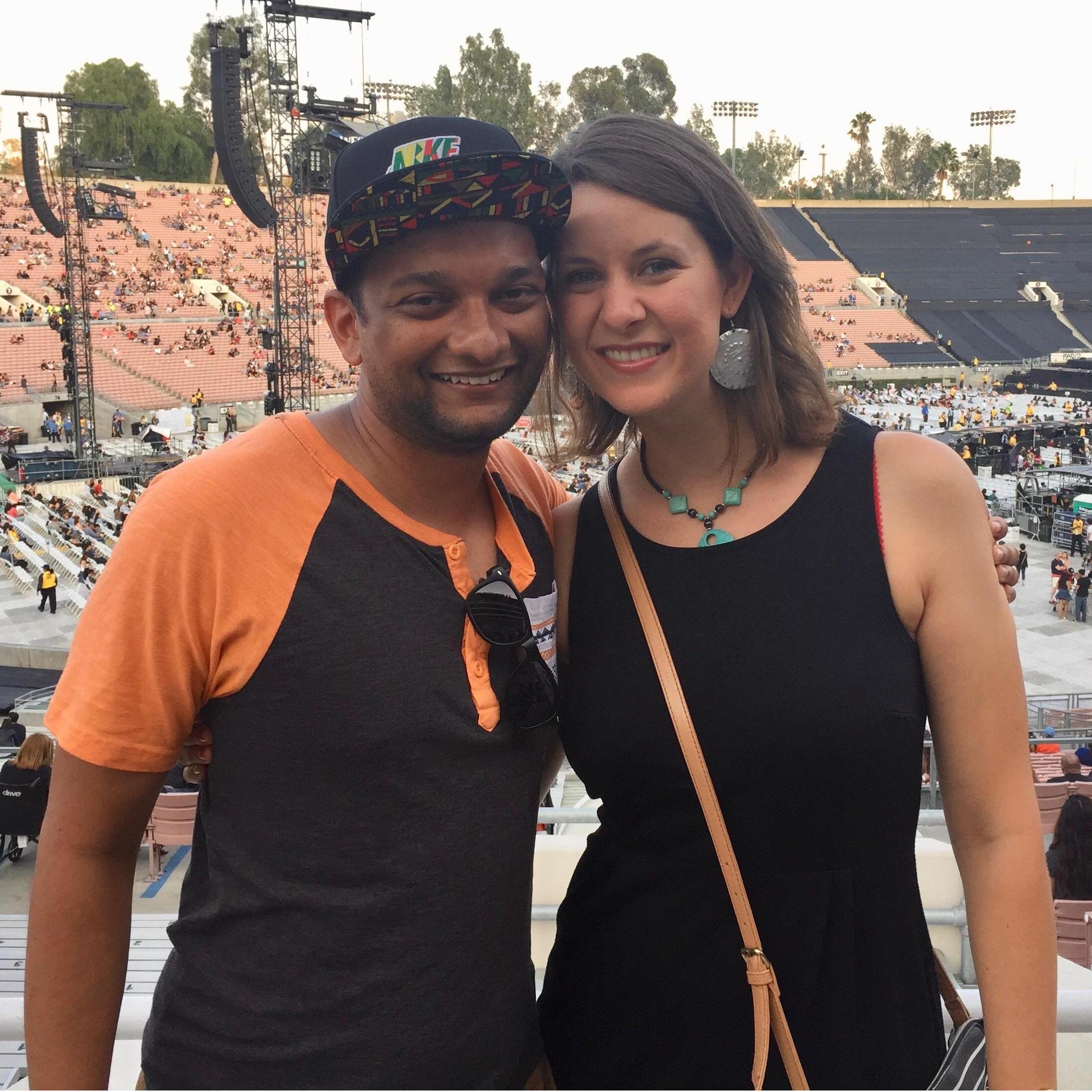 Our first concert together, Coldplay in 2016. Since then we've been to many other great shows.
