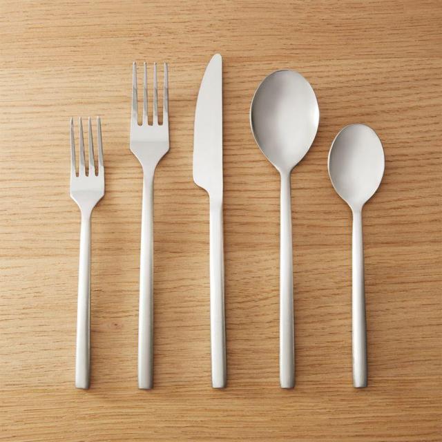 20-Piece Rush Brushed Silver Flatware Set