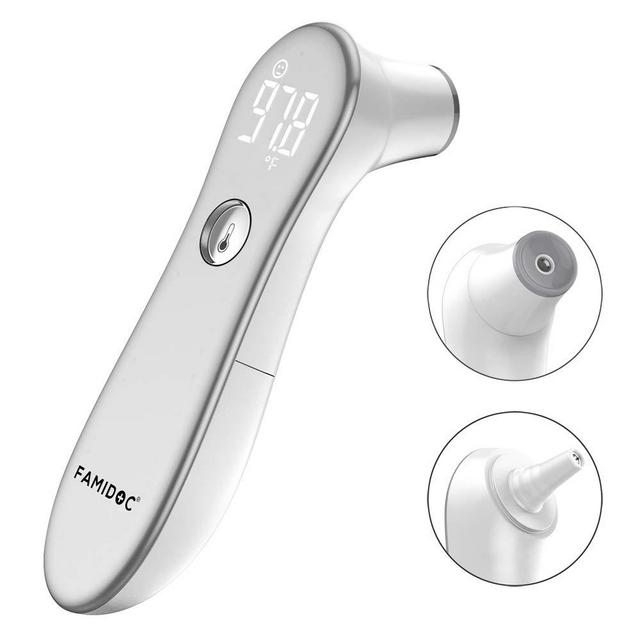 Medical Forehead Thermometer - Digital Thermometer for Fever -Ear Thermometer -Instant Accurate Reading Temporal Thermometer - for Baby,Adult by Famidoc