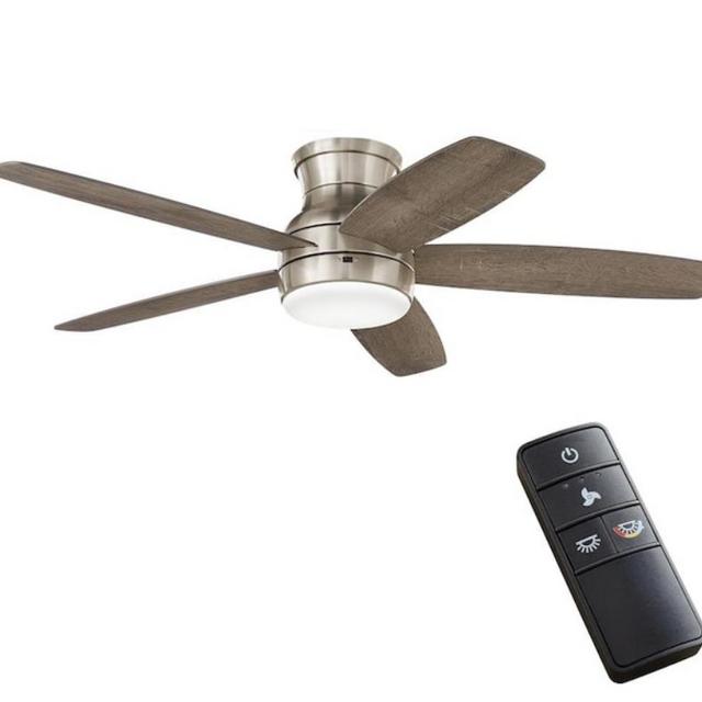 Ellard 52 in. LED Indoor Matte Black Ceiling Fan with Light