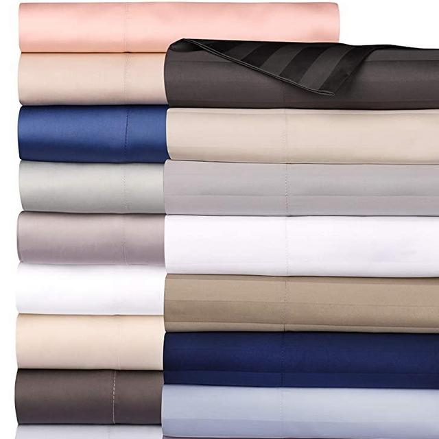Queen Size Cotton Sateen Sheets - Silver Sage 4 Piece Bed Set, 100% Pure Cotton 500 Thread Count Bed Sheets, Solid Color Fade Resistant Bedding, Deep Pocket Fits Mattress 16 Inches