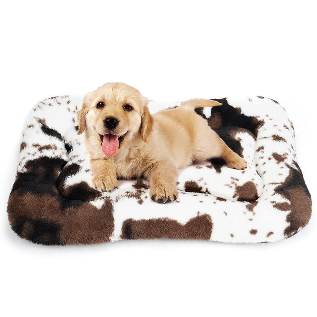 Dog Bed Crate Pad Pet Cushion Crate Mat Puppy Bed for Small Dogs Soft Fluffy Kennel Pad for Dog Crate, Anti-Slip Comfy