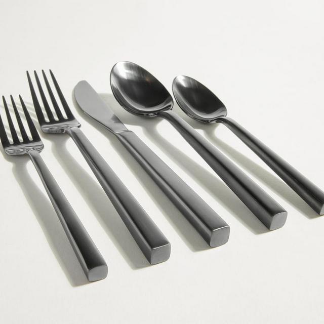 Lunda Brushed Gunmetal Flatware, 20-Piece Set