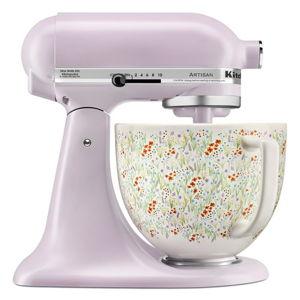 KitchenAid Artisan Series 5-Quart Tilt-Head Stand Mixer, Wildflower with Ceramic Bowl, Flat Beater, Dough Hook, Whip